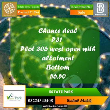 Residential Plot for Sale in Precinct 31 Plot -  Bahria Town, Karachi - (BP-198925)