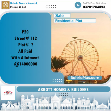 500 Sq. Yards Residential Plot for Sale in Precinct 20 Golf -  Bahria Town, Karachi - (BP-198946)