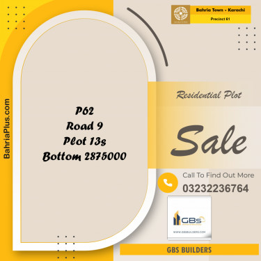 125 Sq. Yards Residential Plot for Sale in Precinct 61 -  Bahria Town, Karachi - (BP-198951)