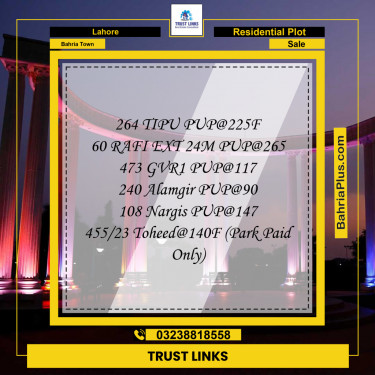 Residential Plot for Sale in Bahria Town, Lahore - (BP-198977)