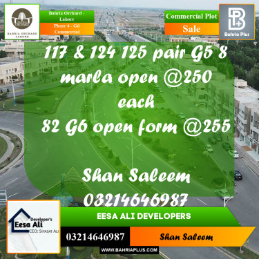 Commercial Plot for Sale in Phase 4 - G6 Commercial -  Bahria Orchard, Lahore - (BP-198999)
