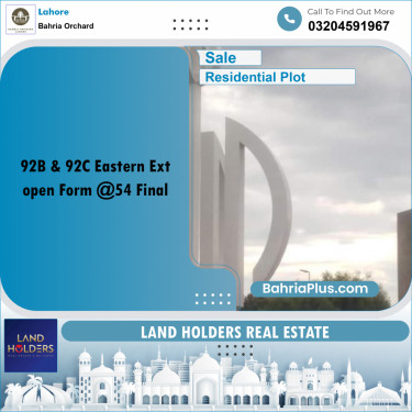 Residential Plot for Sale in Bahria Orchard, Lahore - (BP-199022)