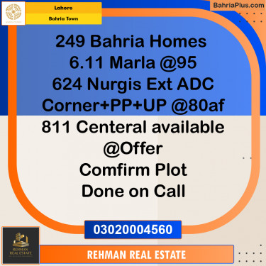 5 Marla Residential Plot for Sale in Bahria Town, Lahore - (BP-199028)