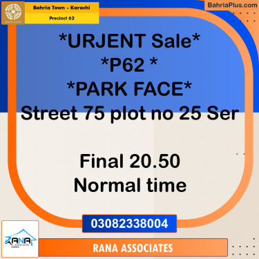 125 Sq. Yards Residential Plot for Sale in Precinct 62 -  Bahria Town, Karachi - (BP-199039)