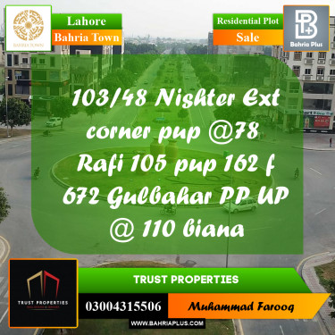Residential Plot for Sale in Bahria Town, Lahore - (BP-199061)