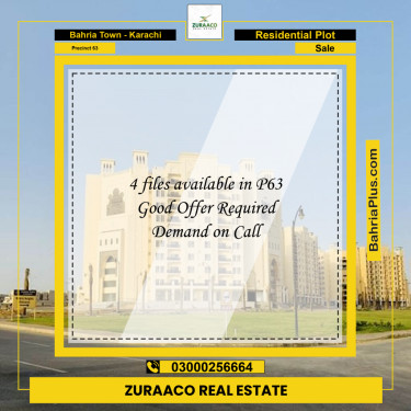Residential Plot for Sale in Precinct 63 -  Bahria Town, Karachi - (BP-199098)
