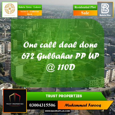 10 Marla Residential Plot for Sale in Sector C - Gulbahar Block -  Bahria Town, Lahore - (BP-199174)