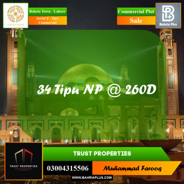5 Marla Commercial Plot for Sale in Sector F - Tipu Commercial -  Bahria Town, Lahore - (BP-199175)