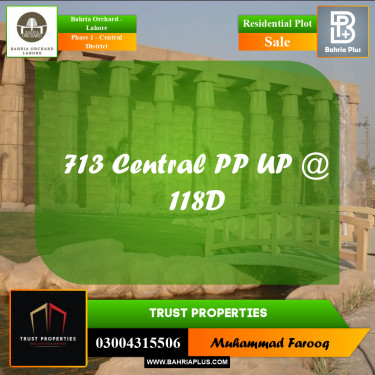 10 Marla Residential Plot for Sale in Phase 1 - Central District -  Bahria Orchard, Lahore - (BP-199178)