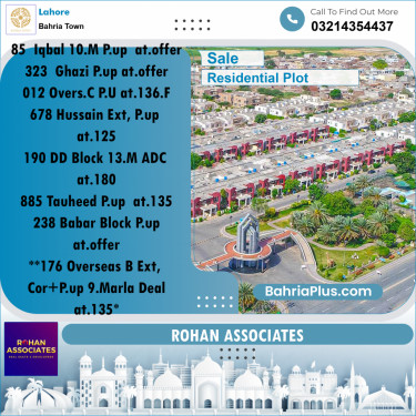 Residential Plot for Sale in Bahria Town, Lahore - (BP-199180)