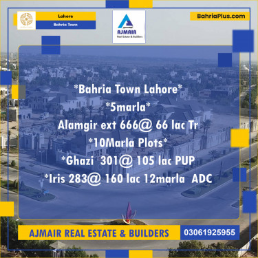Residential Plot for Sale in Bahria Town, Lahore - (BP-199198)