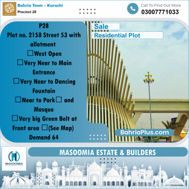 125 Sq. Yards Residential Plot for Sale in Precinct 28 -  Bahria Town, Karachi - (BP-199229)