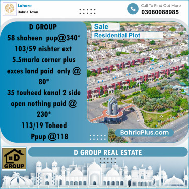 Residential Plot for Sale in Bahria Town, Lahore - (BP-199300)