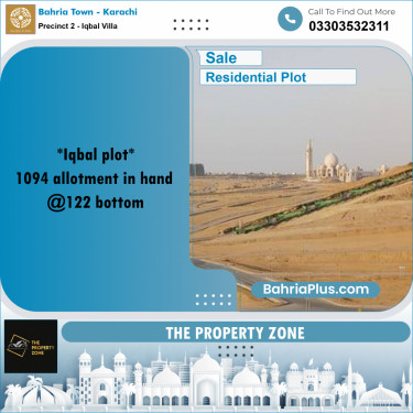 Residential Plot for Sale in Precinct 2 - Iqbal Villa -  Bahria Town, Karachi - (BP-199348)