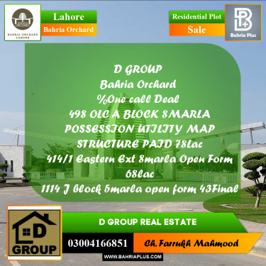 Residential Plot for Sale in Bahria Orchard, Lahore - (BP-199403)