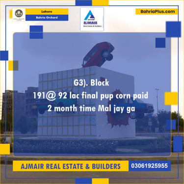 Residential Plot for Sale in Bahria Orchard, Lahore - (BP-199404)