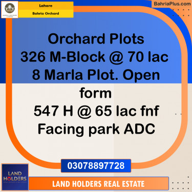 Residential Plot for Sale in Bahria Orchard, Lahore - (BP-199460)
