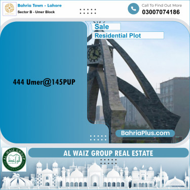 8 Marla Residential Plot for Sale in Sector B - Umer Block -  Bahria Town, Lahore - (BP-199507)