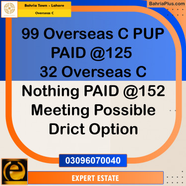 10 Marla Residential Plot for Sale in Overseas C -  Bahria Town, Lahore - (BP-199574)