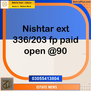 Residential Plot for Sale in Sector E - Nishtar Block -  Bahria Town, Lahore - (BP-199592)