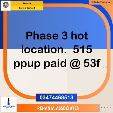 Residential Plot for Sale in Bahria Orchard, Lahore - (BP-199639)
