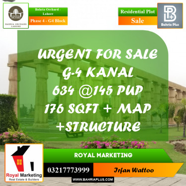 Residential Plot for Sale in Phase 4 - G4 Block -  Bahria Orchard, Lahore - (BP-199648)