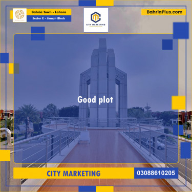 10 Marla Residential Plot for Sale in Sector E - Jinnah Block -  Bahria Town, Lahore - (BP-199693)