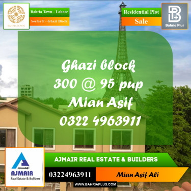Residential Plot for Sale in Sector F - Ghazi Block -  Bahria Town, Lahore - (BP-199736)