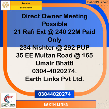 Residential Plot for Sale in Bahria Town, Lahore - (BP-199744)