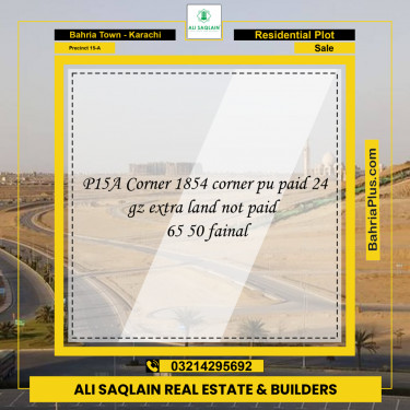 125 Sq. Yards Residential Plot for Sale in Precinct 15-A -  Bahria Town, Karachi - (BP-199821)