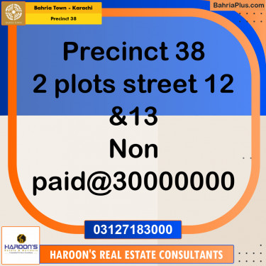 1000 Sq. Yards Residential Plot for Sale in Precinct 38 -  Bahria Town, Karachi - (BP-199842)