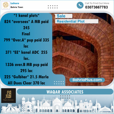 Residential Plot for Sale in Bahria Town, Lahore - (BP-199904)