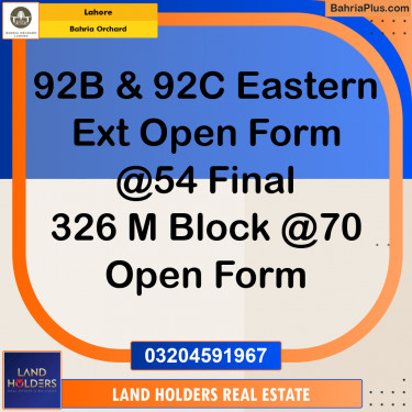Residential Plot for Sale in Bahria Orchard, Lahore - (BP-199906)