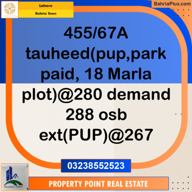 Residential Plot for Sale in Bahria Town, Lahore - (BP-199963)