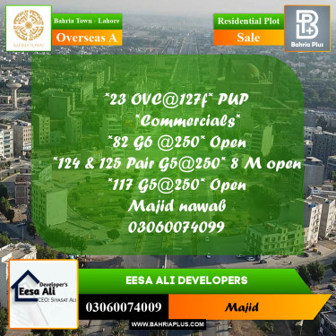 Residential Plot for Sale in Overseas A -  Bahria Town, Lahore - (BP-199964)