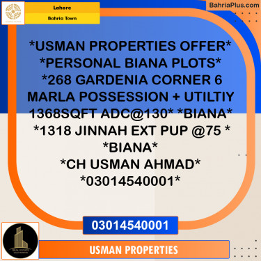 Residential Plot for Sale in Bahria Town, Lahore - (BP-199968)