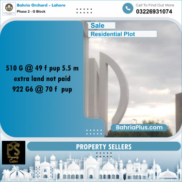 Residential Plot for Sale in Phase 2 - G Block -  Bahria Orchard, Lahore - (BP-199975)