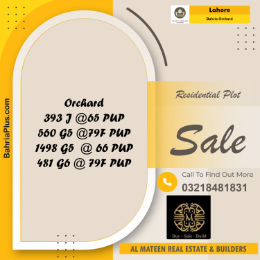Residential Plot for Sale in Bahria Orchard, Lahore - (BP-199996)