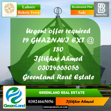 Residential Plot for Sale in Bahria Town, Lahore - (BP-200045)