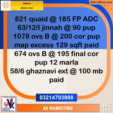 Residential Plot for Sale in Bahria Town, Lahore - (BP-200095)