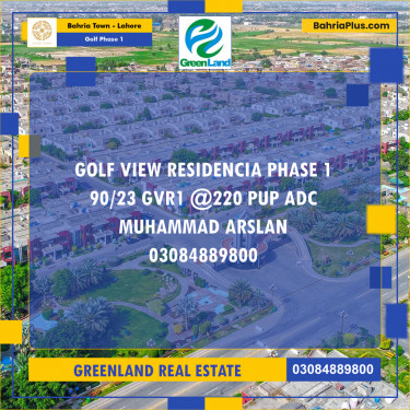 20 Marla Residential Plot for Sale in Golf Phase 1 -  Bahria Town, Lahore - (BP-200126)