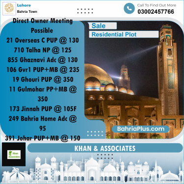 Residential Plot for Sale in Bahria Town, Lahore - (BP-200127)