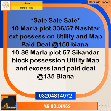 Residential Plot for Sale in Bahria Town, Lahore - (BP-200130)