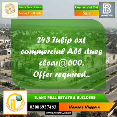 Commercial Plot for Sale in Sector C - B Side -  Bahria Town, Lahore - (BP-200175)