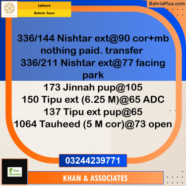 Residential Plot for Sale in Bahria Town, Lahore - (BP-200185)