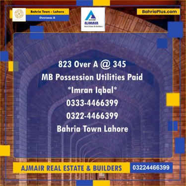 1 Kanal Residential Plot for Sale in Overseas A -  Bahria Town, Lahore - (BP-200198)