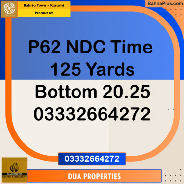 125 Sq. Ft. Residential Plot for Sale in Precinct 62 -  Bahria Town, Karachi - (BP-200235)