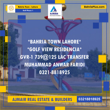 10 Marla Residential Plot for Sale in Golf Phase 1 -  Bahria Town, Lahore - (BP-200244)