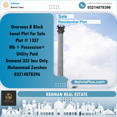 Residential Plot for Sale in Bahria Town, Lahore - (BP-200315)
