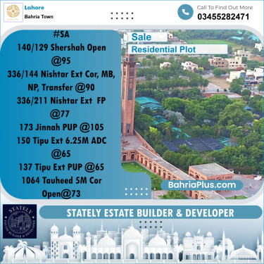 Residential Plot for Sale in Bahria Town, Lahore - (BP-200400)
